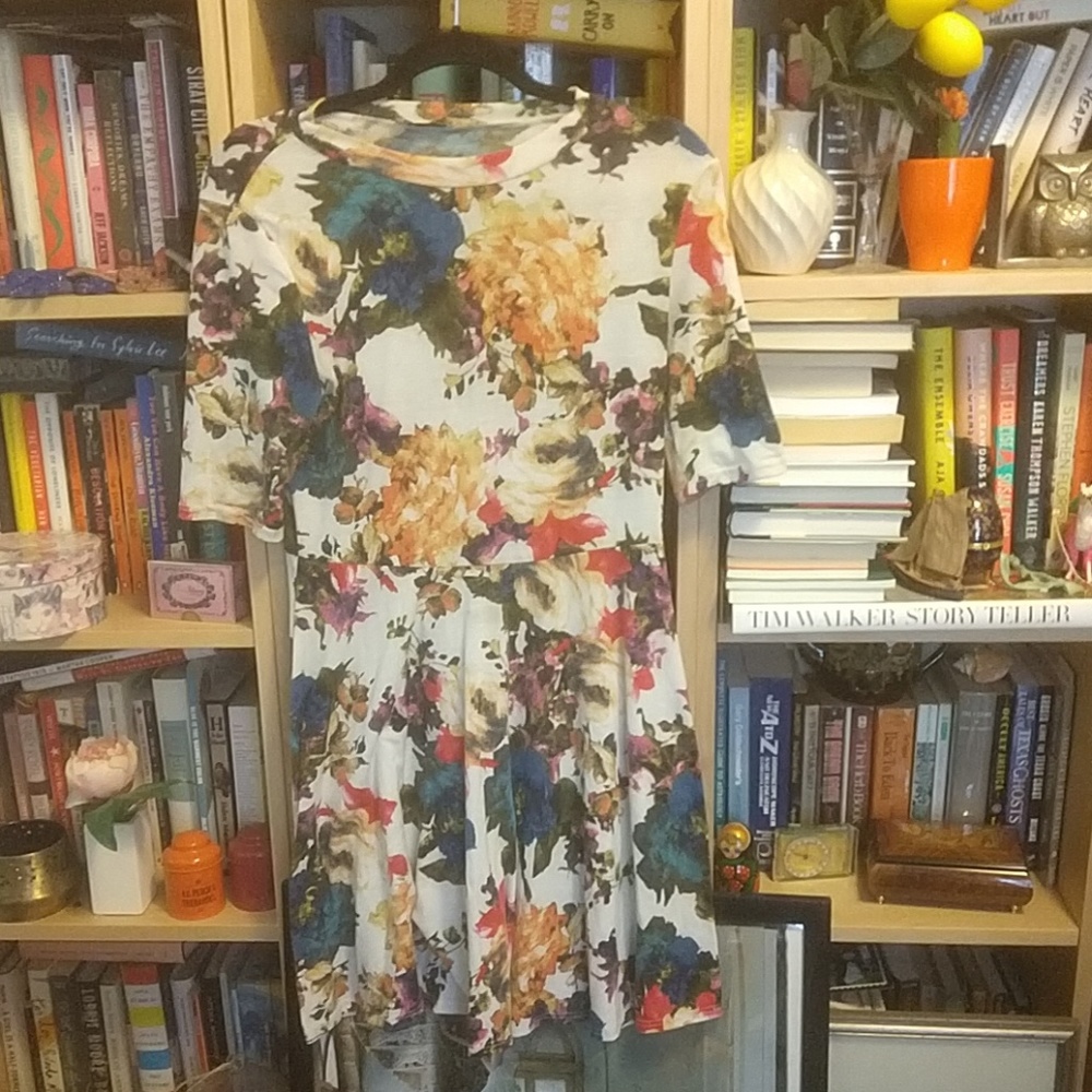 Beautiful multicolored floral a line dress